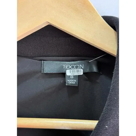 Toccin Valerie Long Sleeve Dress Size 8 Black